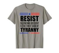 Resist Tyranny Pro Democracy Dies in Silence Dissent No King Camiseta