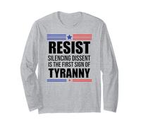 Resist Tyranny Pro Democracy Dies in Silence Dissent No King Manga Larga