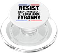 Resist Tyranny Pro Democracy Dies in Silence Dissent No King PopSockets PopGrip para MagSafe
