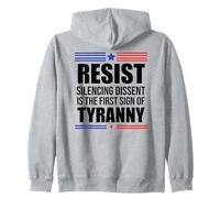 Resist Tyranny Pro Democracy Dies in Silence Dissent No King Sudadera con Capucha