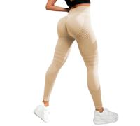Resistance Band Leggings for Women, High Waisted Anti Cellulite Leggings, Butt Lifting Seamless Tummy for Workout (Skin Tone,XXL)