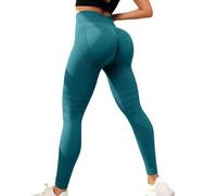 Resistance Band Leggings for Women - High Waisted Butt Lifting Tummy Control Yoga & Gym Workout Pants (Malachite Green,M)