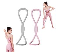 Resistance Bands, Figure 8 Exercise Bands for Women Men, Figure 8 Resistance Band with Handles, for Arms, Back, Shoulders, Legs and Hips Working out(Pink Ash,15 pounds)