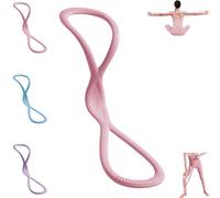 Resistance Bands, Figure 8 Exercise Bands for Women Men, for Arms, Back, Shoulder Stretch with Handles, Gift for Sports Lover/Beginner, Not Break, Portable (Pink,25lbs)