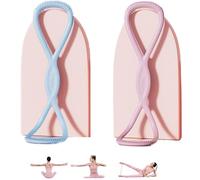 Resistance Bands, Figure 8 Exercise Bands for Women Men with Handles for Arm Shoulder, Home Fitness Portable Elastic Pull Bands for Strength Training, Yoga, Pilates (Pink+Blue,15+25lb)