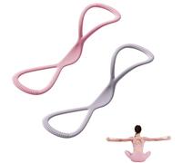 Resistance Bands, Figure 8 Exercise Bands for Women Men, Yoga Gym Fitness Pulling Rope with Handles, for Working out, Arm, Chest Expander Strap (Pink 25 lbs+Gray 35 lbs)