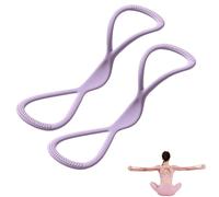 Resistance Bands, Figure 8 Exercise Bands for Women Men, Yoga Gym Fitness Pulling Rope with Handles, for Working out, Arm, Chest Expander Strap (Two Purple 25 lbs)