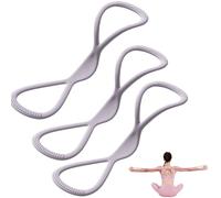 Resistance Bands, Figure 8 Exercise Bands for Women Men, Yoga Gym Fitness Pulling Rope with Handles, for Working out, Arm, Chest Expander Strap (Three Gray 35 lbs)
