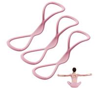 Resistance Bands, Figure 8 Exercise Bands for Women Men, Yoga Gym Fitness Pulling Rope with Handles, for Working out, Arm, Chest Expander Strap (Three Pink 25 lbs)