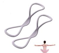 Resistance Bands, Figure 8 Exercise Bands for Women Men, Yoga Gym Fitness Pulling Rope with Handles, for Working out, Arm, Chest Expander Strap (Two Gray 35 lbs)