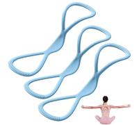 Resistance Bands, Figure 8 Exercise Bands for Women Men, Yoga Gym Fitness Pulling Rope with Handles, for Working out, Arm, Chest Expander Strap (Three Blue 15 lbs)