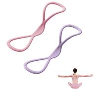 Resistance Bands, Figure 8 Exercise Bands for Women Men, Yoga Gym Fitness Pulling Rope with Handles, for Working out, Arm, Chest Expander Strap (Pink 15 lbs+Purple15 lbs)