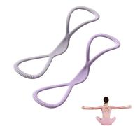 Resistance Bands, Figure 8 Exercise Bands for Women Men, Yoga Gym Fitness Pulling Rope with Handles, for Working out, Arm, Chest Expander Strap (Purple 25 lbs+Gray 35lbs)