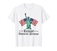 Resiste la disidencia persiste mujeres feministas bandera americana Liberty Camiseta