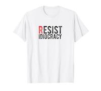 Resiste la idiocracia - Logo de texto rojo y negro Camiseta