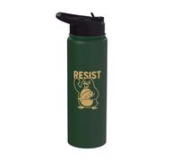 Resiste la protesta activista rebelde de pingüino enojado contra los aranceles Stainless Steel Insulated Water Bottle