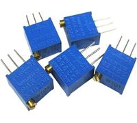 Resistencia ajustable, 5 piezas, 3296 W, potenciómetro de 10 ohmios a 2 mohmios, kit de potenciómetros de ajuste multivuelta de resistencia ajustable, 1 K, 2 K, 5 K, 10 K, 100 K, 103, 100 R(100K Ohm)
