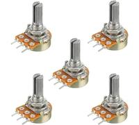 Resistencia ajustable, 5 potenciómetros WH148 de 20 mm, 3 pines, con eje, resistencias variables, potenciómetros cónicos de película de carbono rotativos, 1 kΩ-1 mΩ.(1M Ohm)
