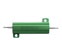 Resistencia alambre bobinado montado chasis 50W 25 Ohm de caja de aluminio Verde