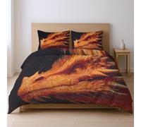 Resistente a la decoloración Protege contra la contracción Suave uego de Cama, Orange Color Cabeza de Dragón Mito 200 * 200cm Adecuado para Dormitorio