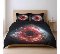 Resistente a la decoloración Protege contra la contracción Suave uego de Cama, Rojo Transparente Ojos Ciencia ficción 230 * 220cm Adecuado para Dormitorio