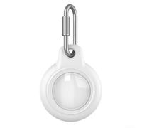 Resistente a los golpes PC Shell Caso para Airtag 2 con mosquetón Clip Abs Cubierta protectora para viajes al aire libre Negro (blanco)