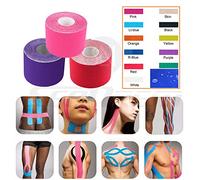 Resistente al agua para kinesiología cinta, músculo sin cortar transpirable apoyo adhesivo, deportes Wrap para fascitis plantar para rodilla codo muñeca espalda deporte y Bulk tamaño 5 cm * 5 m