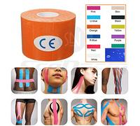 Resistente al agua para kinesiología cinta, músculo sin cortar transpirable apoyo adhesivo, deportes Wrap para fascitis plantar para rodilla codo muñeca espalda deporte y Bulk tamaño 5 cm * 5 m