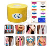 Resistente al agua para kinesiología cinta, músculo sin cortar transpirable apoyo adhesivo, deportes Wrap para fascitis plantar para rodilla codo muñeca espalda deporte y Bulk tamaño 5 cm * 5 m
