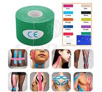 Resistente al agua para kinesiología cinta, músculo sin cortar transpirable apoyo adhesivo, deportes Wrap para fascitis plantar para rodilla codo muñeca espalda deporte y Bulk tamaño 5 cm * 5 m