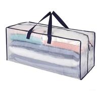 Resistente al agua PP tejido bolsa de almacenamiento móvil extra grande para ropa colchas ropa de cama para viajes y organización del hogar (B)