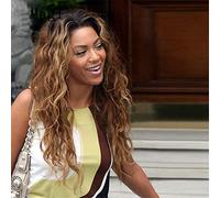 Resistente al calor sintético peluca Ombre color Largo y Negro Fiesta de cabello rubio Pelucas Mujer, Brown