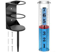 Resistente medidor de lluvia para exteriores con marco de soporte de hierro fundido y colección optimizada para medición de lluvia fiel al volumen