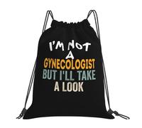 Resistente Mochila con cordón No Soy ginecólogo, Pero le echaré un Vistazo Ligera Bolsa de Almacenamiento 36x42cm para Gimnasio,Deportes al Aire Libre