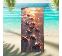 Resistente Toalla De Playa Turtles Marina Tropical Aqua Blue Ocean Toallas De Baño Microfibra Manta Playa para Vacaciones Sauna Piscina 80X130Cm