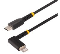Resistente Usb-C Ángulo Recto 8 Polos Certificado Mfi Cable de Carga, 1M Negro
