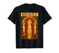 Resistir Art Nouveau Protesta Feminista Empoderamiento Vintage Camiseta