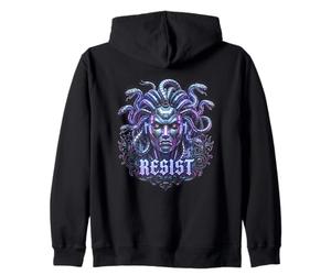 Resistir Cyberpunk Medusa AI Hacker Rebel Future Sudadera con Capucha