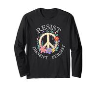resistir la disidencia persisten mujeres feministas Protesta Paz floral Manga Larga