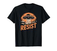 Resistir OVNI Retro Extraterrestre Abducción Espacio Cósmico UFO Creer Camiseta