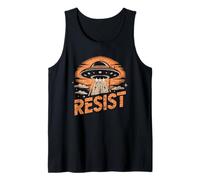 Resistir OVNI Retro Extraterrestre Abducción Espacio Cósmico UFO Creer Camiseta sin Mangas