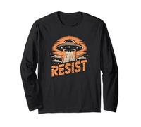 Resistir OVNI Retro Extraterrestre Abducción Espacio Cósmico UFO Creer Manga Larga