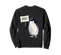 Resistir pingüino anti aranceles protesta ilustración demócrata Sudadera
