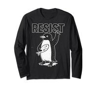 Resistir pingüinos Activismo Funny Anti Trump Políticas Tarifas Manga Larga
