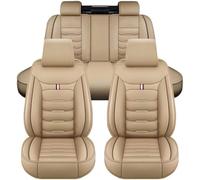 RESKIU Fundas de Asiento de Coche para Renault Captur (2015-2020), Fundas para Asientos Delanteros y Traseros Impermeable Interior Juegos Cubreasientos Accesorios, D-Beige