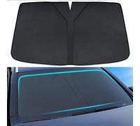 RESKIU Parasol Coche para Bugatti Chiron 2016, Parasol Parabrisas Reflectante UV 99% y Anti-Calor Protector Solar Plegable Compacto,Black/A