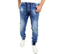 Reslad - Pantalón de Jogging para Hombre, diseño de Mezclilla con Corte Slim RS-2073, Azul, S