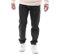 Reslad Pantalones vaqueros para hombre, corte holgado, talla L, pantalones vaqueros casuales para hombre RS-2105, Negro , 30W x 32L