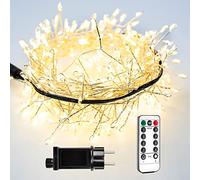 RESNICE Cadena de luces de petardo 15m, 500 LED, blanco cálido, alambre de plata, con mando a distancia, luces de hadas para árbol de Navidad, plantas y decoración interior