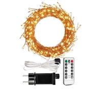 RESNICE Guirnalda de Luces Petardo 3m, 100 LEDs, Blanco Cálido, Alambre de Cobre, con Control Remoto, Guirnalda de Luces para Árboles de Navidad, Plantas y Decoración de Interiores